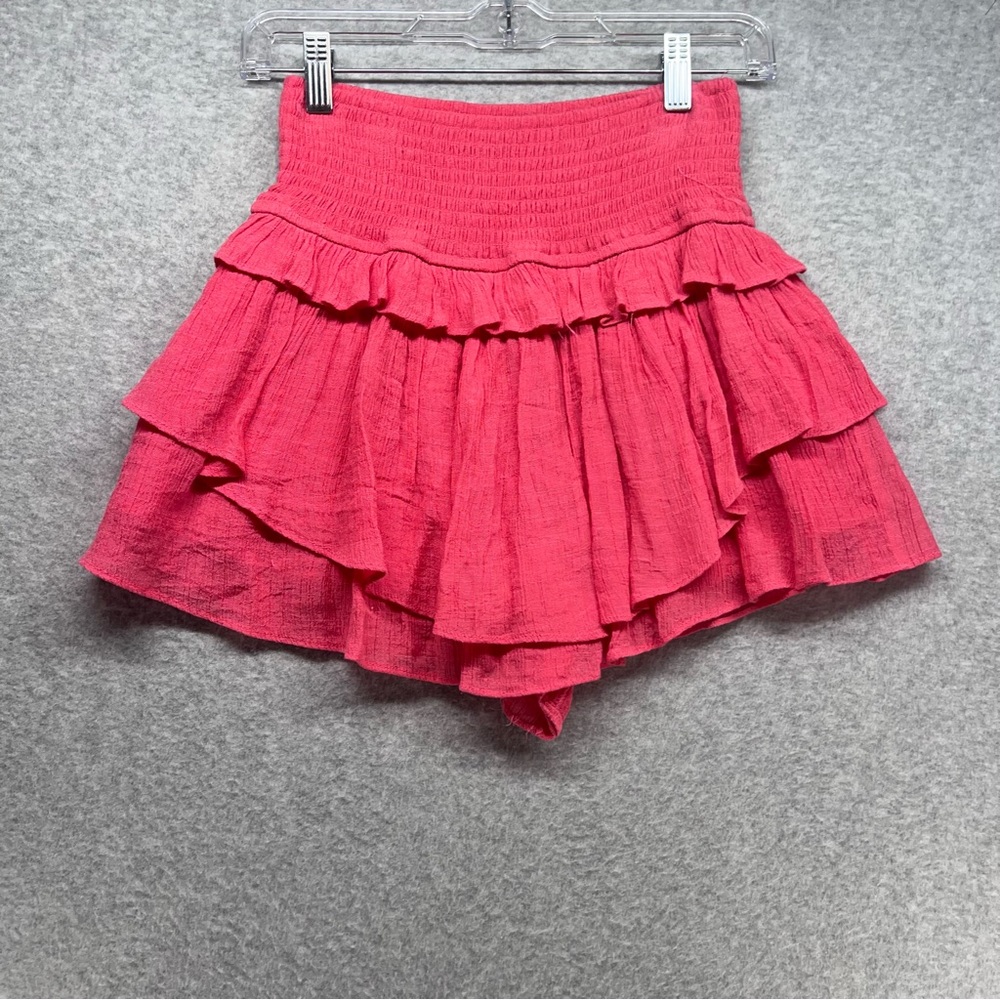 DO+BE Pink Ruffled Mini Skirt